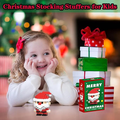 Christmas Santa Building Blocks Set Compatible with Lego Advent Calendar 2024 Stacking New Toys Holiday Present Box New Year Xmas Gifts for Kids for Boys & Girls and Adults