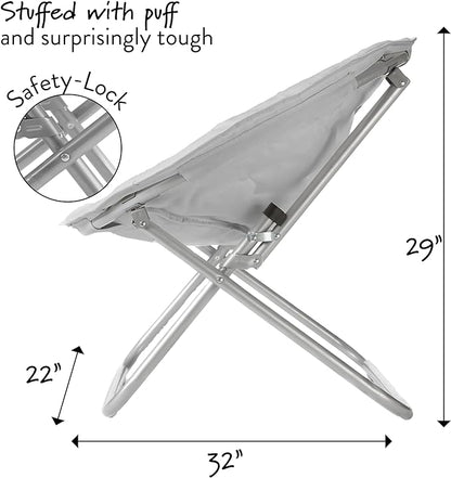 Urban Lifestyle Faux Fur Saucer Chair, 29"X32"X22", Grey