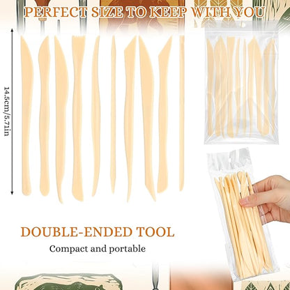 Ferrochef 20 Set 200 Pcs Clay Sculpting Tools Different Shapes Pottery Tools Plastic Clay Carving Cutters Pottery Trimming Supplies for DIY Ceramics Plastilina Molding Embossing (Classic Style)