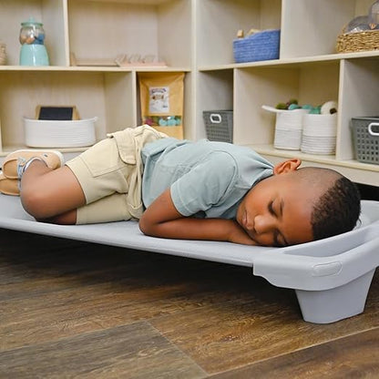 Children’s Factory SpaceLine Nap Cots, Kids Daycare and Preschool Sleeping Cot, Standard Size, Set of 4, Gray