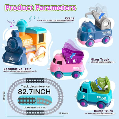 Electric Train Set for Toddler 2-4, Toddler Toys for 2+ Year Old Boy Gifts, Train Toy with Music, Light, Tracks,Toys for 2+ 3 4 5 Year Old Boy Birthday Gifts