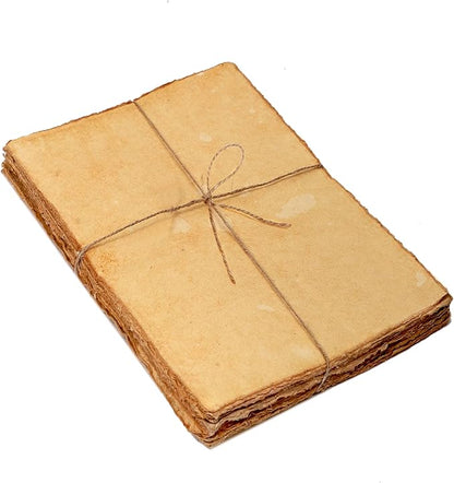 50 Pack Cotton Watercolor Paper with Deckle Edge 200 GSM Rough Textured Watercolor Paper for Writing