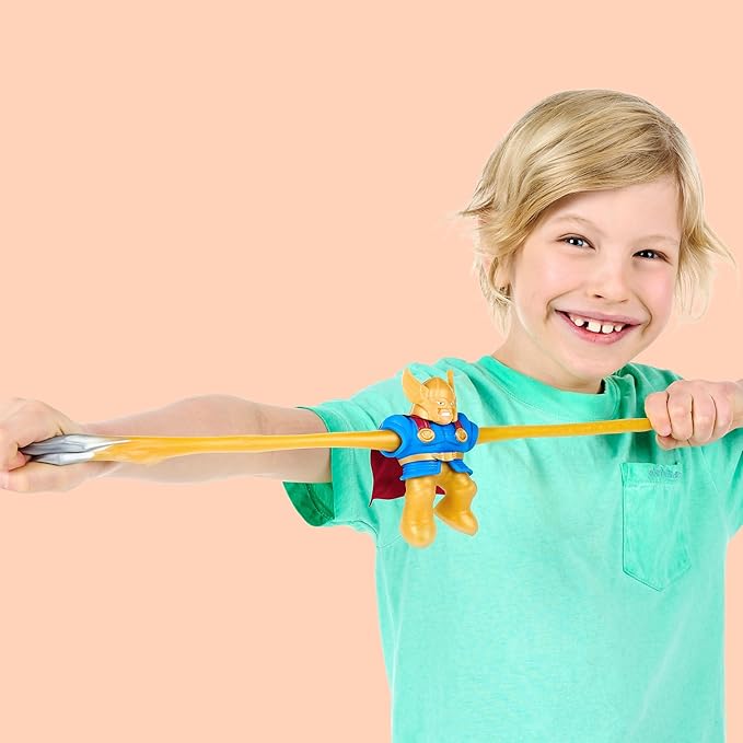 Heroes of Goo Jit Zu Goo Shifters Marvel Edition Stretchy Hero Battle Attack Thor | Super Scrunchy Marvel Toy Figure | Crush The Core | Transform The Color of The Goo | Stretches Up to 3X Its Size