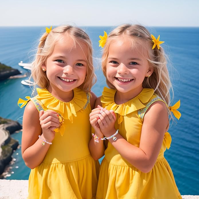 PinkSheep Friendship Bracelets Little Girl Jewelry, 12PCS Girls Bracelets for Kids, Baby Adjustable Multicolor Woven Pretend Play Bracelet Bulk Bracelet