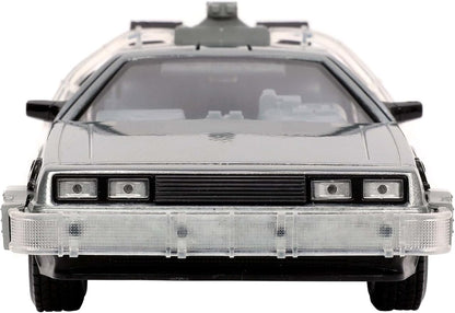 Back to The Future Part I 1:24 Time Machine Die-cast Car Light Up Feature, Toys for Kids and Adults