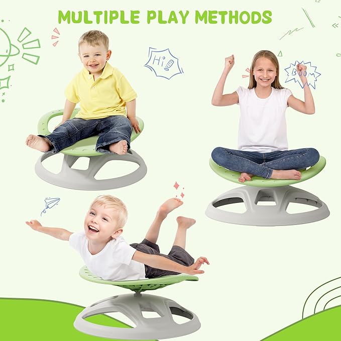 Brelley Sensory Spinning Chair for Kids, Autistic Kids Swivel Chair, Sensory Activity Toy for Toddlers, Physical Coordination Training Indoor & Outdoor Autism Sensory Products