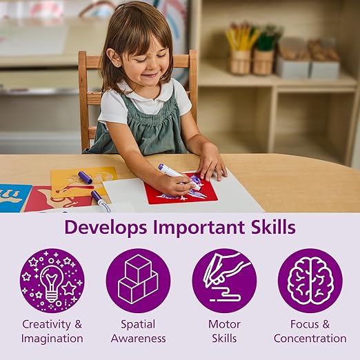 Washable Plastic Dinosaur Stencils - Set of 6