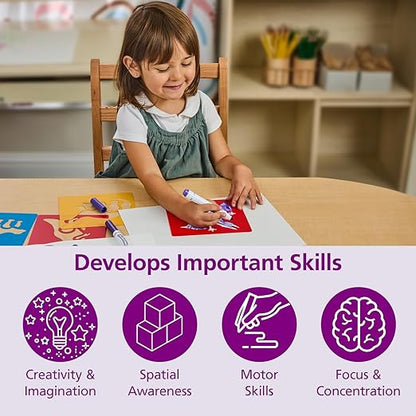 Washable Plastic Dinosaur Stencils - Set of 6