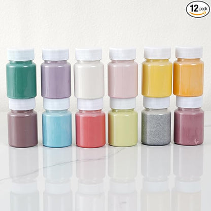 Set of 12 Ceramic Underglaze Paint Colors for Clay, 2 fl oz/60 ml, 12-Color Underglaze Set, Assorted Colors for Ceramic and Pottery Painting, Ideal for Art Projects