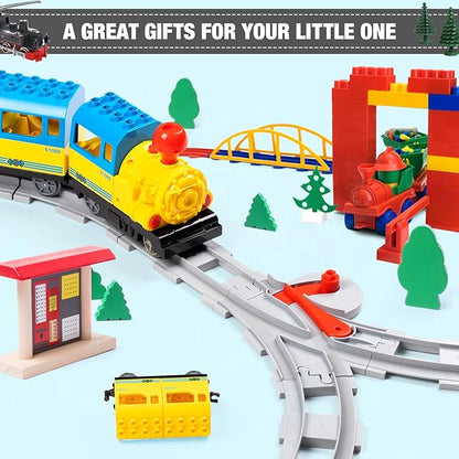 32 Pieces Train Tracks, Classic Railway Track with 20 Curved Tracks, 10 Straight Tracks and 2 Switches Tracks - Compatible with All Major Brands, Toy Track Accessory for Kid, Light Grey