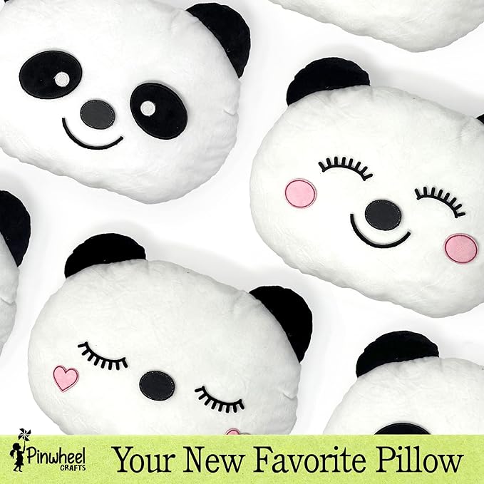 Pinwheel Crafts Beginner Sewing Kit for Kids 8-12 - Easy DIY Panda Pillow Kit - Learn to Sew - Kids Sewing Craft Gifts - Make Your Own Stuffed Animal Panda Plush Toy