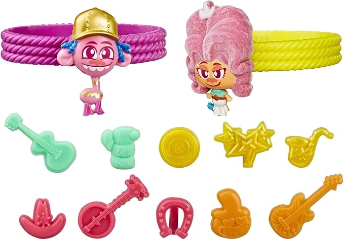 Hasbro Trolls DreamWorks Tiny Dancers Friend Pack with 2 Tiny Dancers Figures,2 Bracelets,and 10 Charms,Toy Inspired by The Movie World Tour