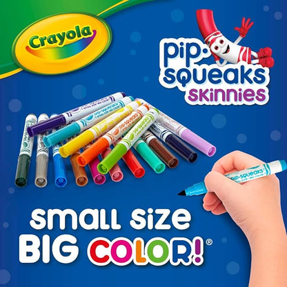 Crayola Pip-Squeaks Skinnies Washable Markers (64ct), Mini Markers for Kids, Coloring Markers, Craft Supplies, Kids Holiday Gift, 3+