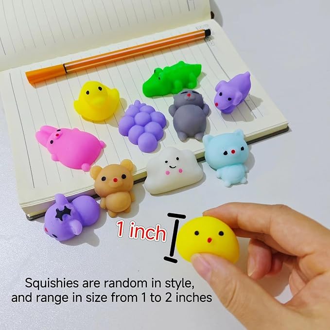 80Pcs Party Favors for Kids 4-8, Kawaii Squishies Mochi Squishy Toy Bulk Fidget Sensory Toys Birthday Gifts for Boys Girls, Easter Basket Stuffers Egg Fillers Treasure Box Classroom Prizes Goodie Bag