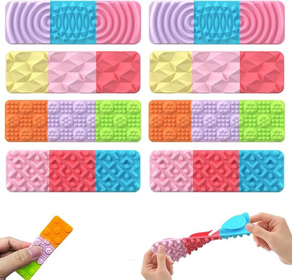 8 Pack Sensory Toys for Kids with Autism, Fidget Toys Adults Calming, Sensory Stickers for Anxiety Relief Items, Fidget Strips for Classroom Desk for Travel, Easter Gifts for Kids