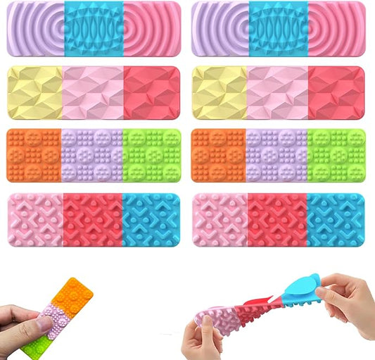 8 Pack Sensory Toys for Kids with Autism, Fidget Toys Adults Calming, Sensory Stickers for Anxiety Relief Items, Fidget Strips for Classroom Desk for Travel, Easter Gifts for Kids