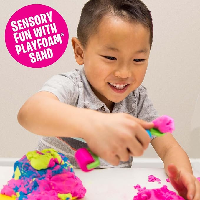 Educational Insights Playfoam Sand Sensory Set - Non-Toxic Play Sand Toys for Toddlers, Squishy Sensory Bin Filler for Home or Preschool Classroom, Moldable Crafting Compound, Kids Ages 3+