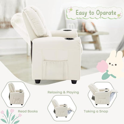 Candy Kids Reclining Chair Leather Recliner Sofa Toddler Youth Children Child Ages 1-6