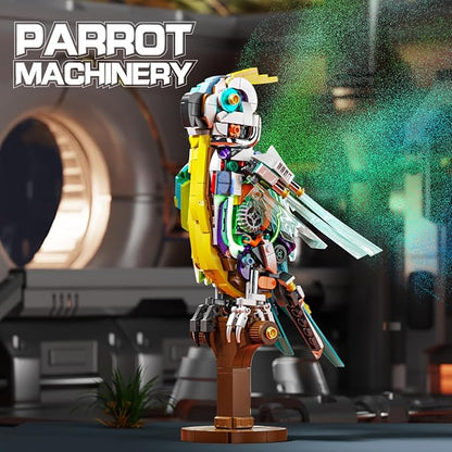 DAHONPA Parrot Building Blocks Set 688 Pieces, Half-Body Mecha Bird Animal Series Build Blocks Toy, Gift for Kid and Adult