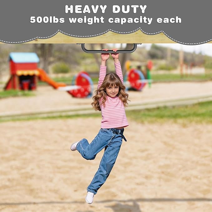 Dolibest 30 Inch Metal Safety Handles, Playground Ladder Handle, Long Grab Handles for Kids Playhouse, Treehouse, Rock Climbing Wall, Swing Set Accessories, Indoor & Outdoor Use (2PCS)-Black