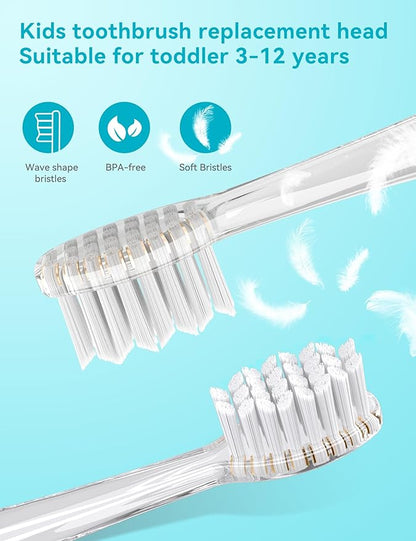 Seago Baby and Kids Electric Toothbrush Replacement Heads SG-923 for 977，513, 2139 - Pack of 4