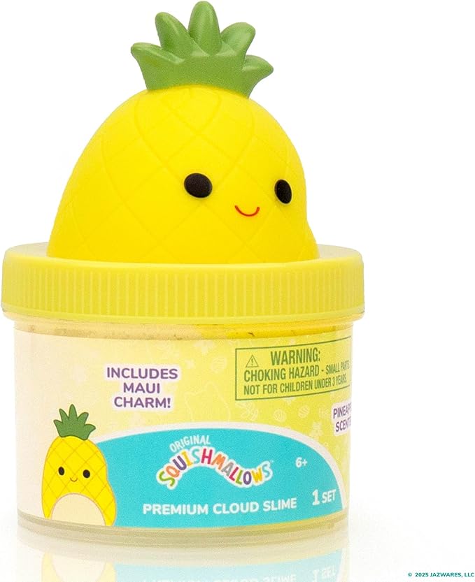 Original Squishmallows Maui Premium Cloud Slime - Limited Release, Pineapple Scent, 8 oz. Jar