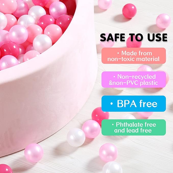 Ball Pit Balls Plastic Balls for Ball Pit Phathalate Free BPA Free Plastic Balls 100pcs 2.2" Set for Toddlers for Play Tent Tunnel