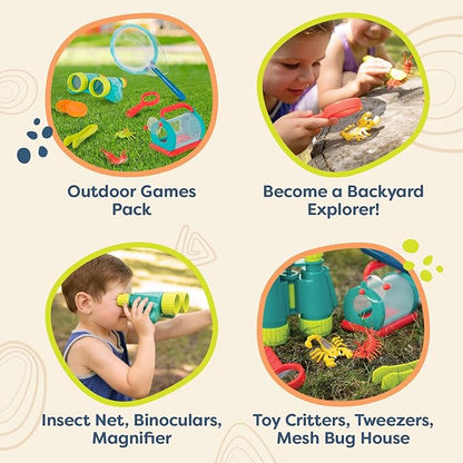 B. toys- Kids' Explorer Kit – Outdoor Toys – Insect Net, Binoculars, Magnifier – Bug Catching Set – 4 Years +