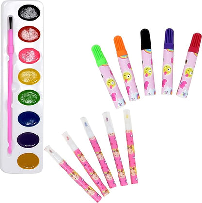 JoJo Siwa Coloring and Activity Art Tub, Includes Markers, Stickers, Mess Free Crafts Color Kit in Art Tub, for Toddlers, Boys and Kids