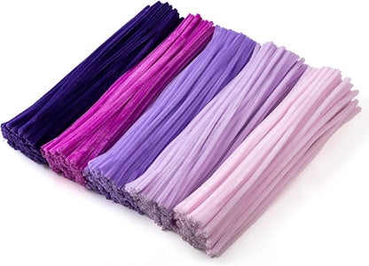 Caydo 500 Pieces Purple Pipe Cleaners, Chenille Stems, Pipe Cleaner Crafts for DIY Art and Craft Projects Creative Gift Party Decorations