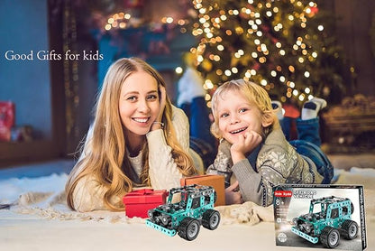 Building Sets Stem Assembly Metal 3-D Puzzle Off-Road Model Car Building Kit Construction Set Toys Parent-Child Interaction Construction Sets Gifts for Kids 8-16 Blue…