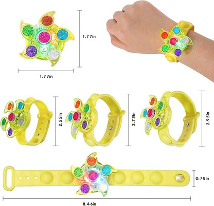 25 Pack Party Favors for Kids 3-5 4-8 8-12 Light Up Bracelets Valentines Day Gifts Goodie Bags Stuffers for Kids Girls Boys Treasure Box Toys Classroom Prizes Glow in the Dark Bracelets New Year Gifts