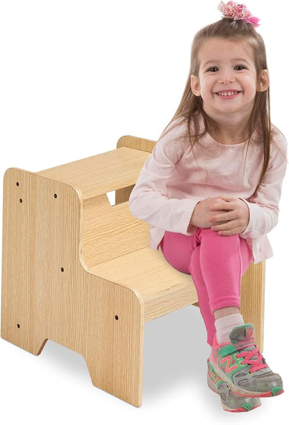 Melissa & Doug Kids Wooden Step Stool - Light Natural Finish