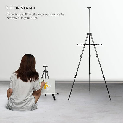 Artify 67 Inches Double Tier Easel Stand, Adjustable Height from 22-67”, 3 in 1, for Painting and Display with a Carrying Bag&3PACK