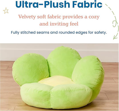ECR4Kids SoftZone Flower Cozy Cushion Floor Pillow, Bright Green