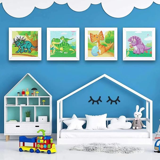 Junrife 5D Diamond Craft Kits Stickers for Kids,Gem Kids' Paint by Number Kits Mosaic Sticker - Best Gifts for Girls Over Ages 6 Easy for Kids Adult Beginners