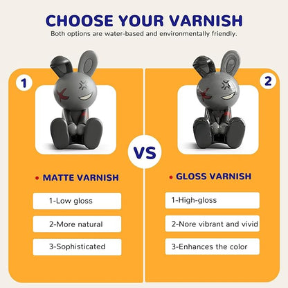 240ml Air Dry Clay Glaze, Clay Paint for Pottery Air Dry, Clay Paint High Gloss, Anti-Scratch, Waterproof, Clay Glaze Set with 120ml Matte Varnish and 120ml Gloss Varnish, 2 Brushes.