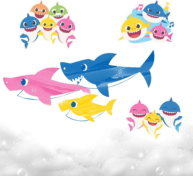 Baby Shark Bath Art Creations Play Set for Kids & Toddlers - Draw Washable Artwork During Bathtime or Shower Time - Dissolvable & Washable Paints, Crayons & Stickers for Kids Ages 3, 4, 5, 6