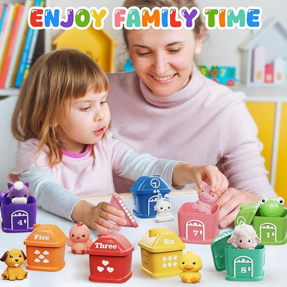 Toddler Boy Girl Toys 1-2-3, Train Set for Toddlers 2-4 with Music & Light, Toys for 1 2 3 Year Old Boy Girl, Counting Matching Sorting Montessori Learning Toy, 1 2 3 Year Old Boy Girl Birthday Gifts
