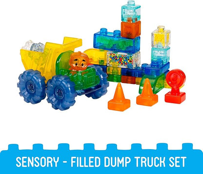Jelly Blox Construction Dump Truck Set | 30 Pieces | Toddler & Preschool Building Blocks Kids Can Squeeze, Stretch, Squish | MESH ACCREDITED | Safety Tested & Ouch-Free | Sensory Play Toy Ages 2+