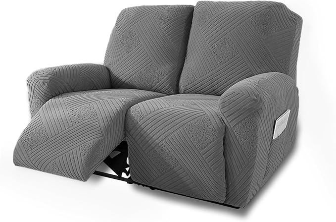 NORTHERN BROTHERS Recliner Loveseat Covers - Recliner Sofa Covers 2 Seater Loveseat Covers for Reclining Loveseat Recliner Cover, Light Gray