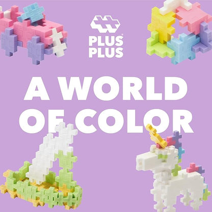 PLUS PLUS - Open Play Set - 300 Piece - Pastel Color Mix, Construction Building Stem Toy, Interlocking Mini Puzzle Blocks for Kids