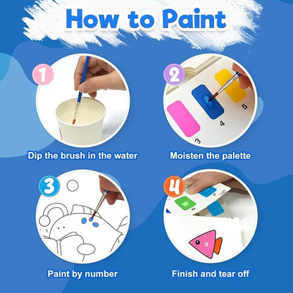 ZMLM Paint with Water Books for Kids - Easter Basket Stuffers Mess Free Coloring Activity for Toddlers - Arts & Crafts Gifts Toys for Valentines Birthday Christmas Boy Girls Ages 4 5 6 7 8(Sea)