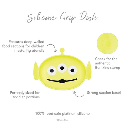 Bumkins Disney Toddler and Baby Suction Plate, Grip Dish for Babies and Kids, Baby Led Weaning, Feeding Supplies, Sticks to Tables and Highchairs, Platinum Silicone, for Children 6 Months, Toy Story