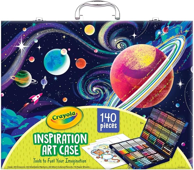 Crayola Inspiration Art Case Coloring Set - Space (140ct), Art Kit For Kids, Toys for Girls & Boys, Art Supplies Set, Drawing Gift for Kids, 5+ [Amazon Exclusive]