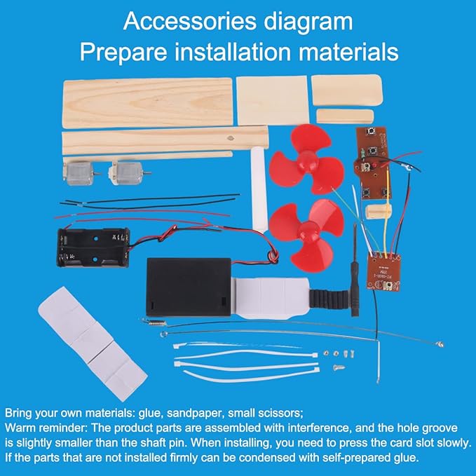 Wooden Electric Wind Powered Boat Model Kit, Science Experiment Kit for Youth Age, Wireless Remote Control Wind Boat Stem Project, Educational DIY STEM Set for Youth