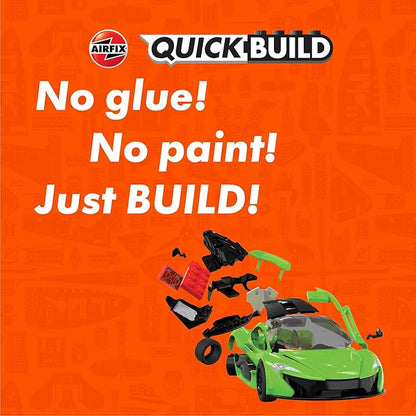 Airfix J6021 Quickbuild Plastic Model Car Kits - McLaren P1 Green - Easy Assembly Snap Together Model Kit, Classic Race Cars for Adults & Kids to Build, Model Sport Cars, Building Toys Set