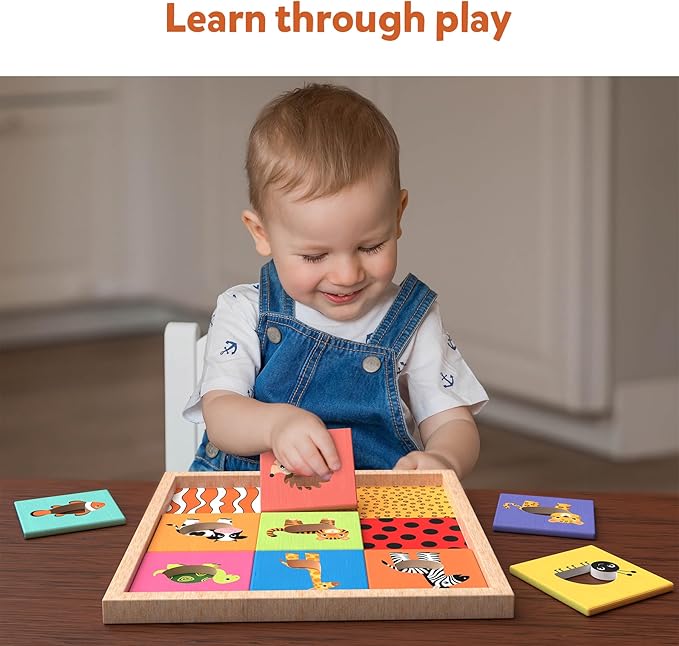 Skillmatics Animal Pattern Puzzle Set - Educational Wooden Toy for Toddlers, Matching & Learning Game, Gifts for Boys & Girls Ages 18 Months and up