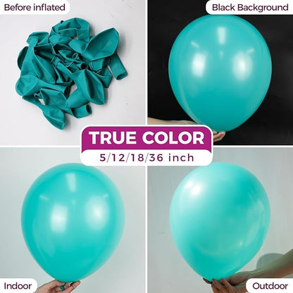 Bezente Teal Balloons Latex Party Balloons - 150 Pack 5 inch Matte Small Turquoise Helium Balloons for Wedding Bridal Shower Birthday Party Backdrop Decorations