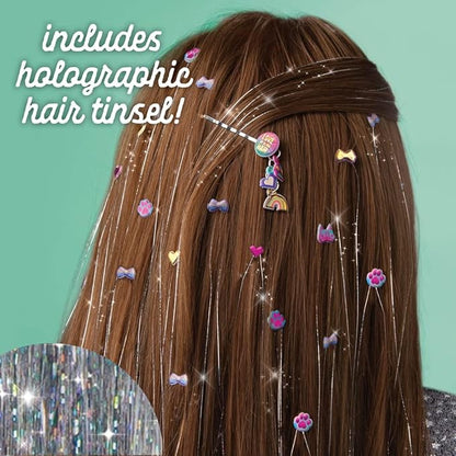 Craft-tastic - Fold and Stick Hair Puffy Charms - Craft and Accessory Kit - for Ages 5+